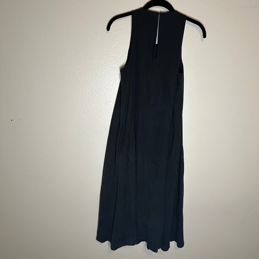 James‎ Perse Black Sueded Sleeveless Maxi Dress High Neck Pockets Sz 1 - Picture 3 of 10
